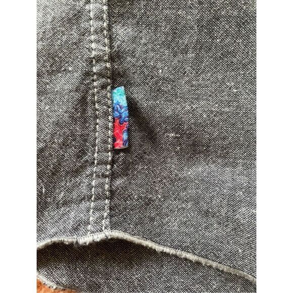 Julian Davidson Shirt Men’s L Gray Cotton Linen Blend Button Up - Picture 8 of 8